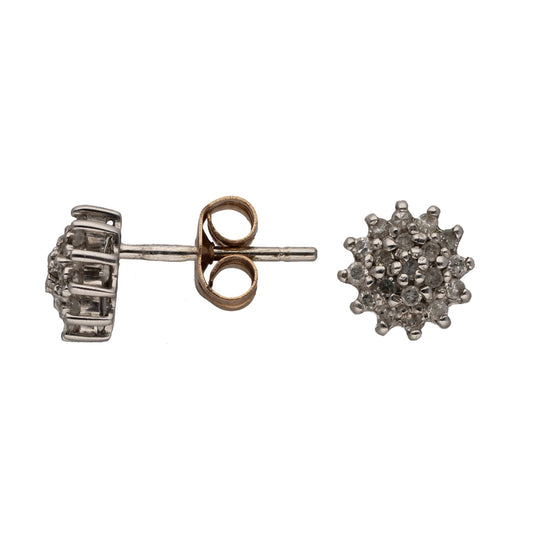 9ct Gold 0.19ct Diamond Cluster Earrings
