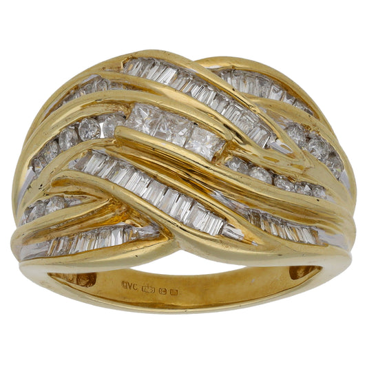 9ct Gold 1.04ct Diamond Dress/Cocktail Ring Size O