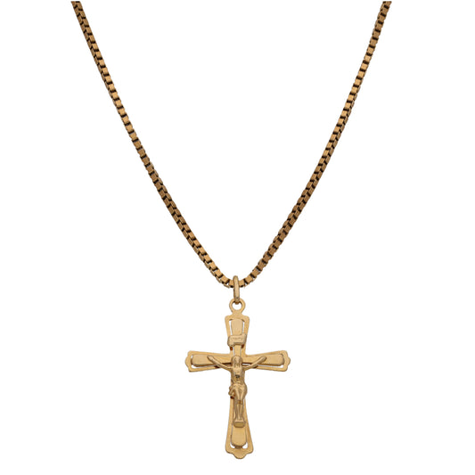 9ct Gold Crucifix Pendant With Chain