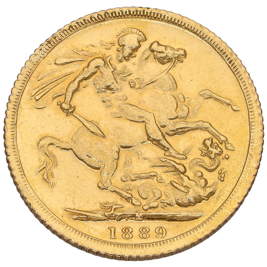 22ct Gold Queen Victoria Full Sovereign Coin 1889