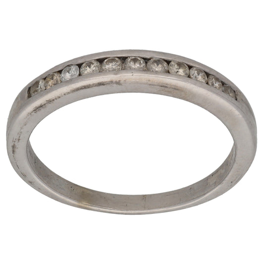 9ct White Gold 0.22ct Diamond Half Eternity Ring Size N