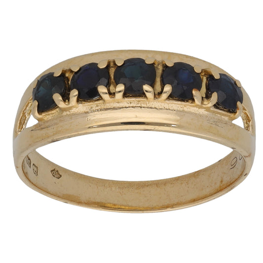 9ct Gold Sapphire Half Eternity Ring Size N