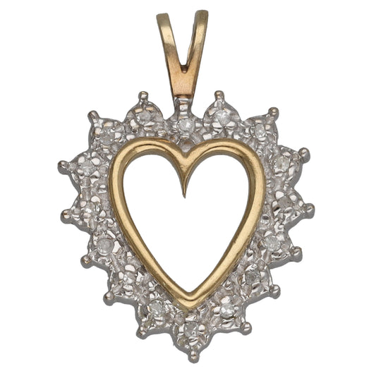 9ct Gold 0.08ct Diamond Heart Pendant