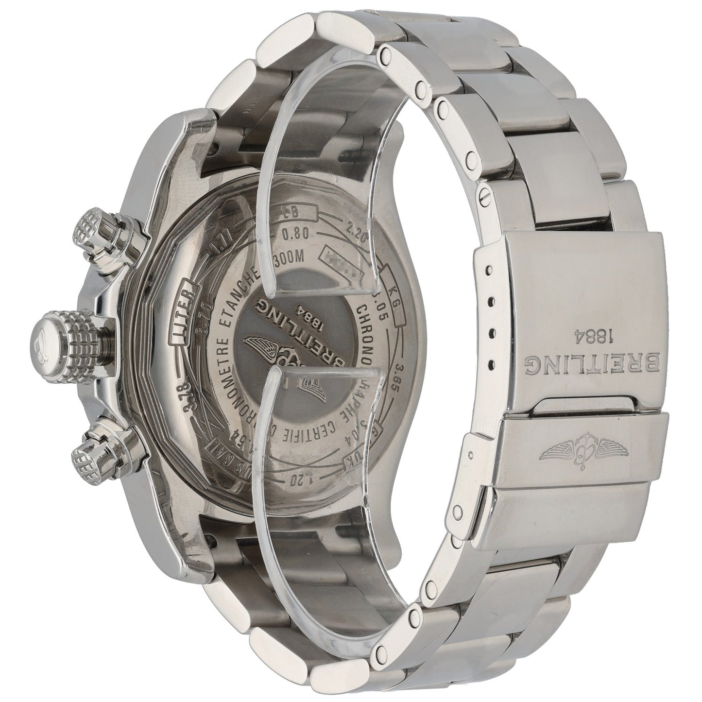 Breitling Avenger II A13381, stainless steel, grey dial, rear angle image