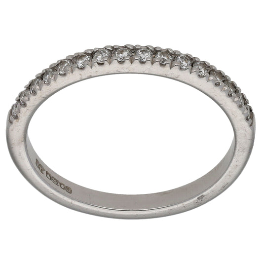18ct White Gold 0.16ct Diamond Half Eternity Ring Size K