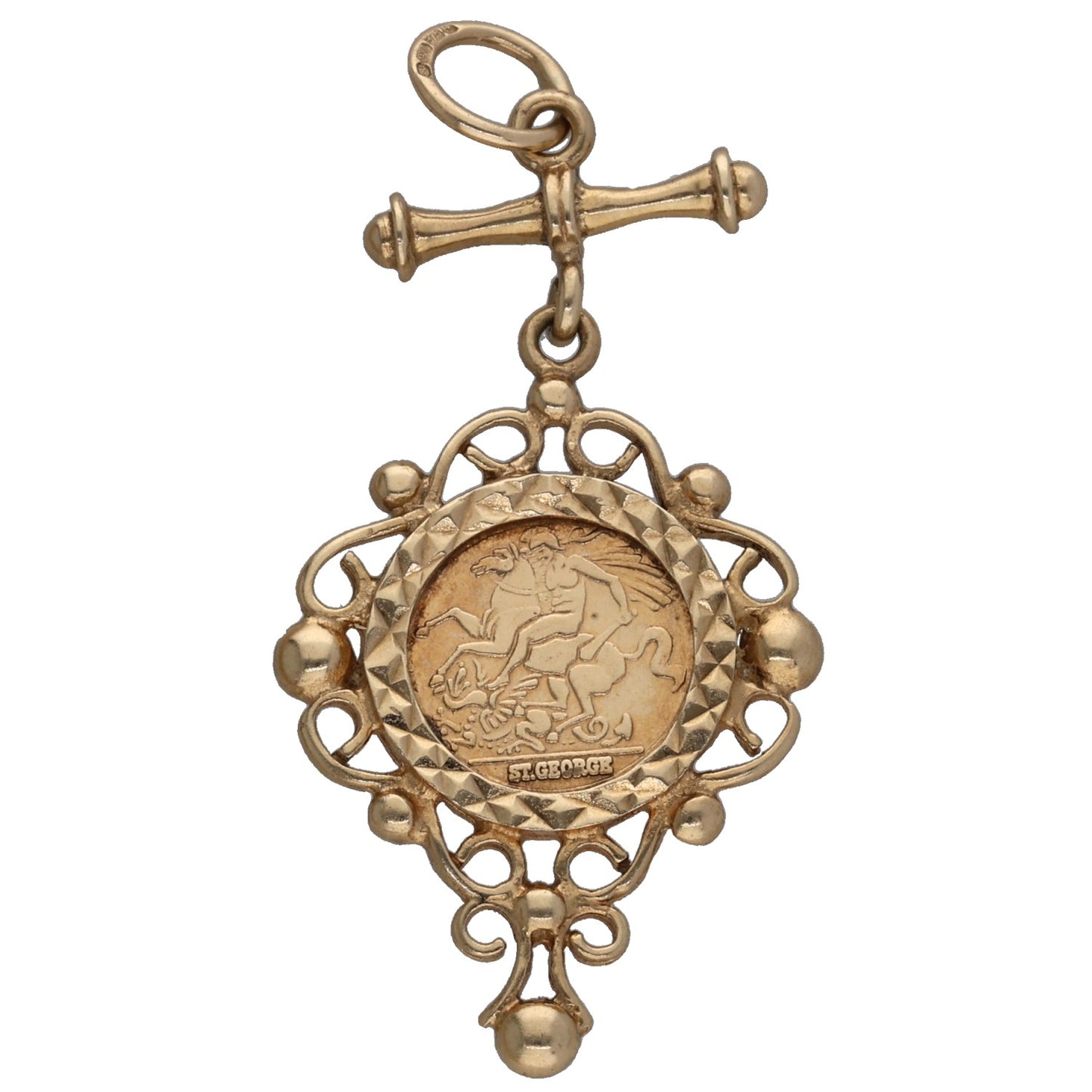 9ct Gold St George Pendant