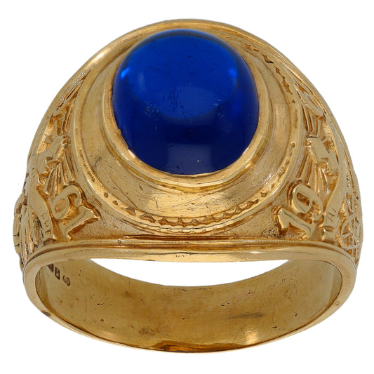 9ct Gold Imitation Gem College Ring Size X