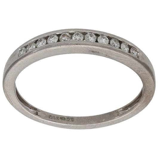 9ct White Gold 0.165ct Diamond Half Eternity Ring Size L