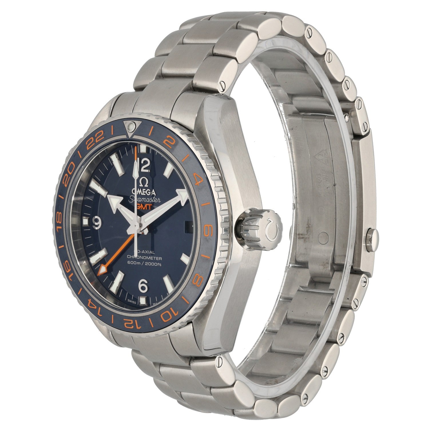 Omega Planet Ocean 232.30.44.22.03.001, blue dial, stainless steel, front angle image