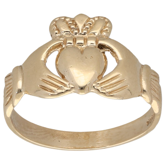 9ct Gold Claddagh Ring Size M