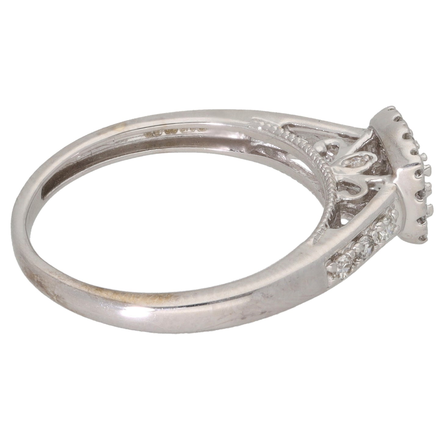 9ct White Gold 0.41ct Diamond Cluster Ring Size K