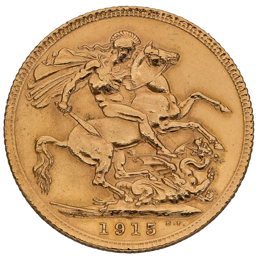 22ct Gold King George V Full Sovereign Coin 1915