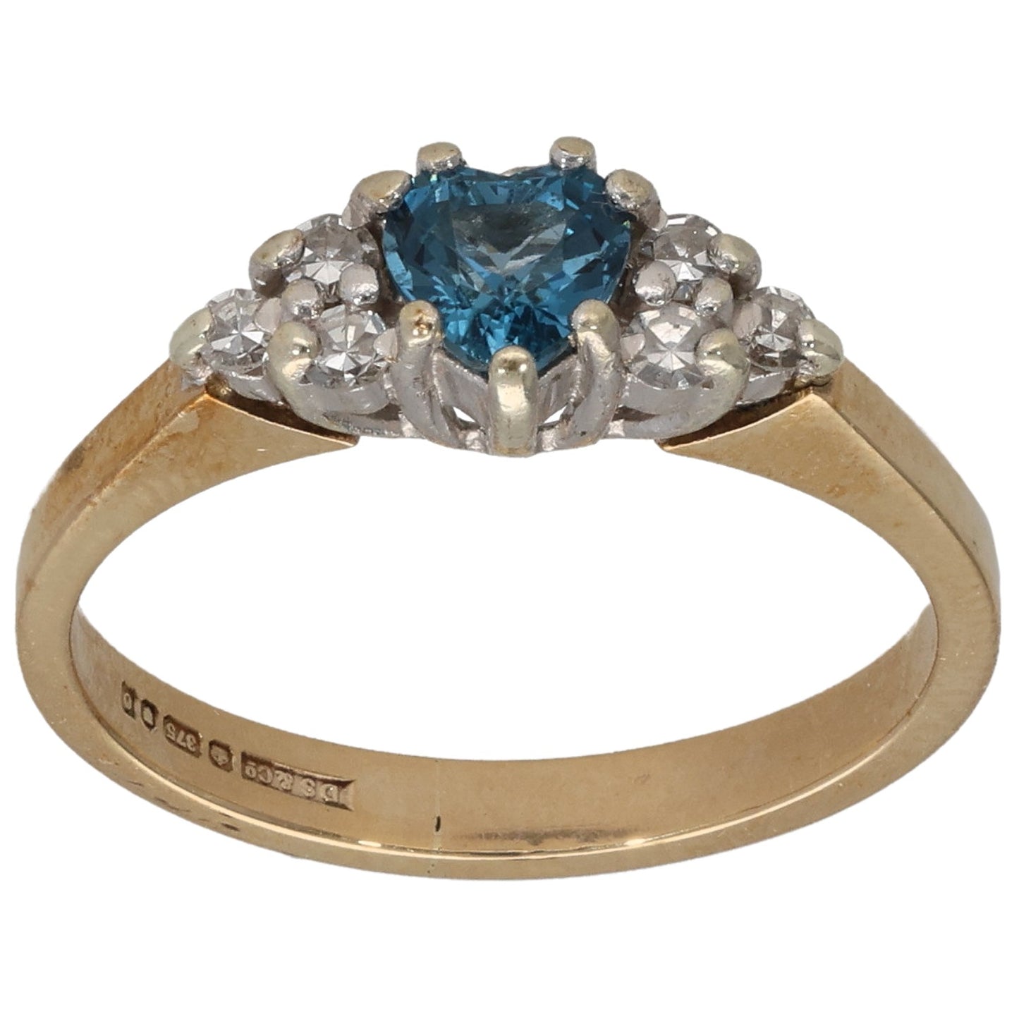 9ct Gold Topaz & 0.12ct Diamond Dress/Cocktail Ring Size K