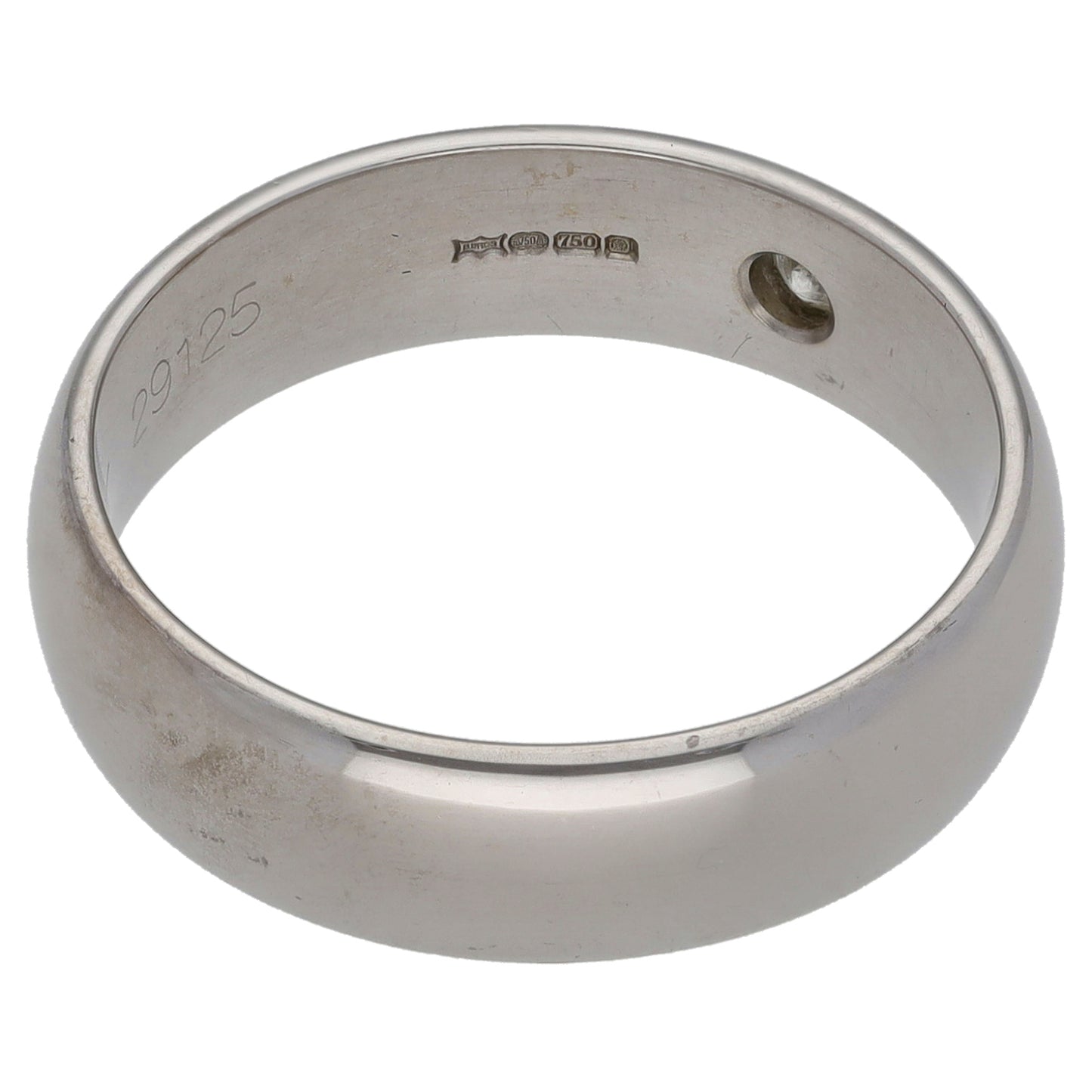 18ct White Gold 0.05ct Diamond Wedding Ring Size R