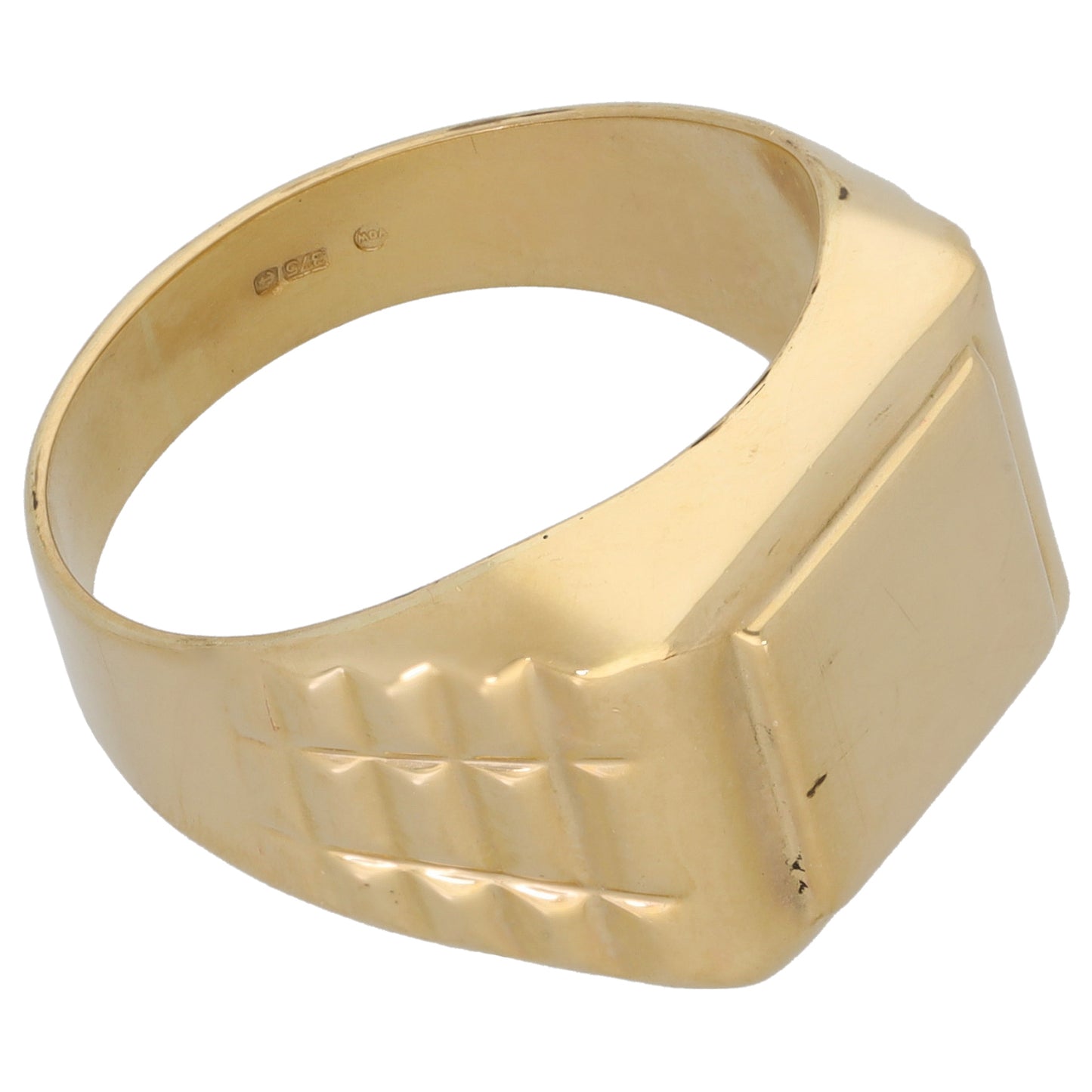 9ct Gold Plain Signet Ring Size S