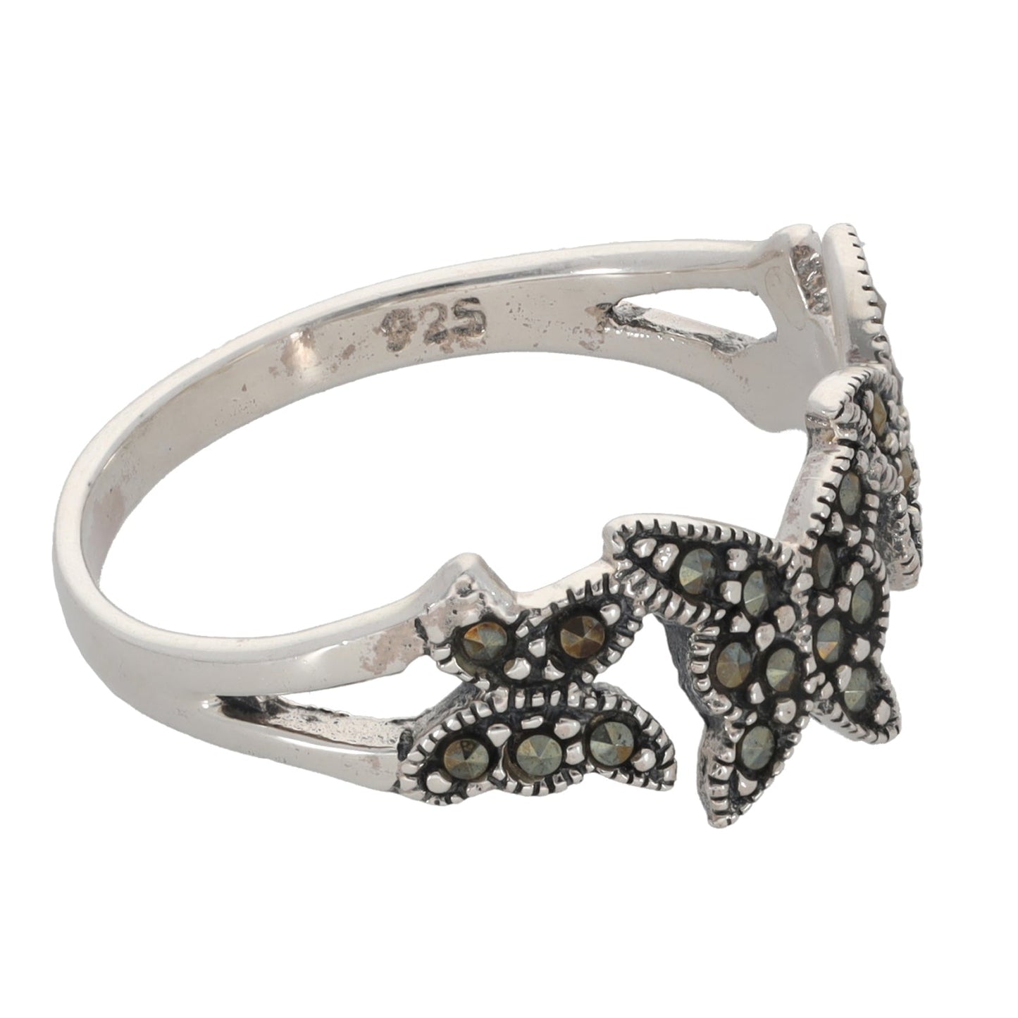 Sterling Silver Marcasite Butterfly Ring