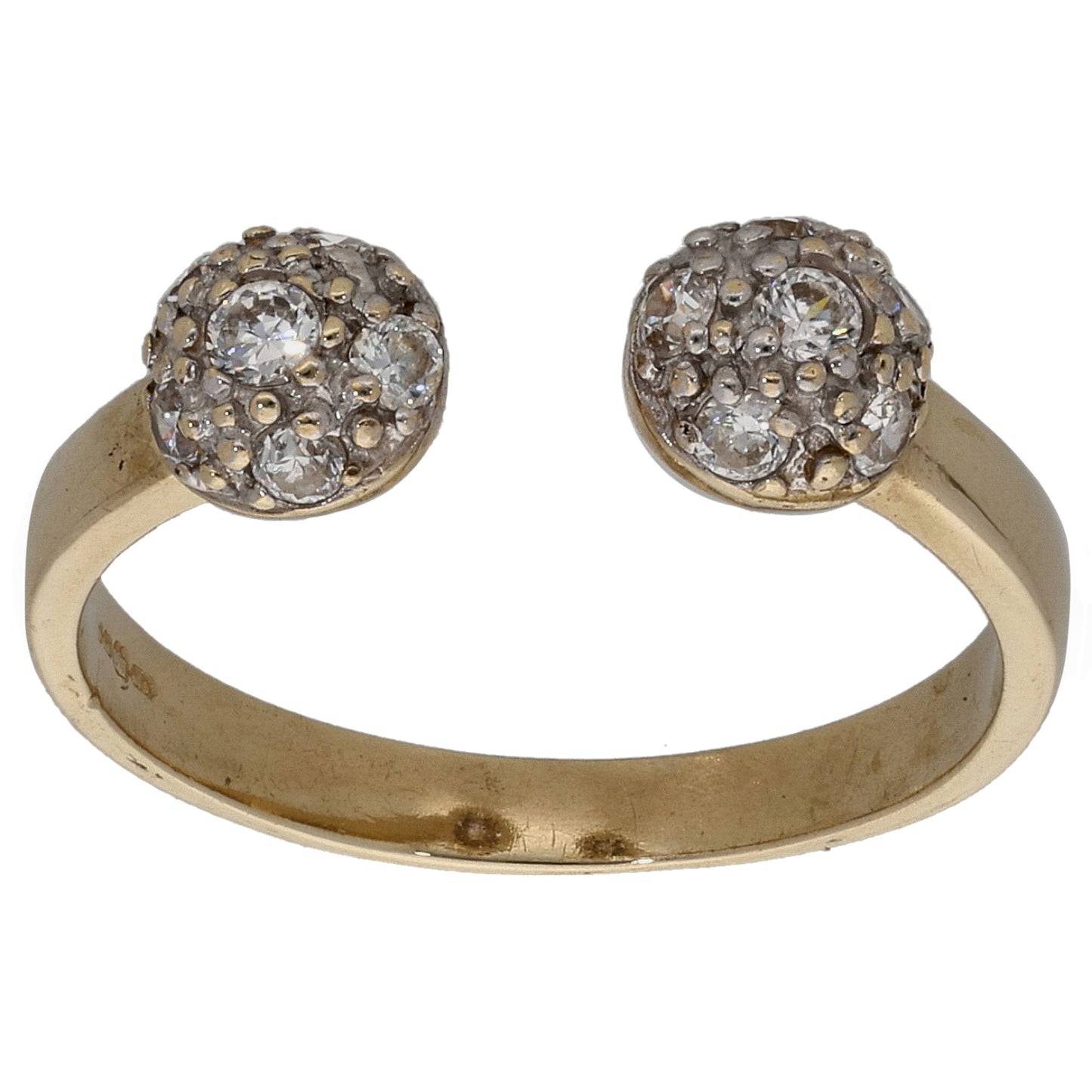 9ct Gold Cubic Zirconia Dress/Cocktail Ring Size M