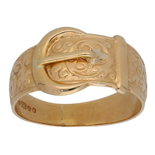 9ct Gold Buckle Ring Size R