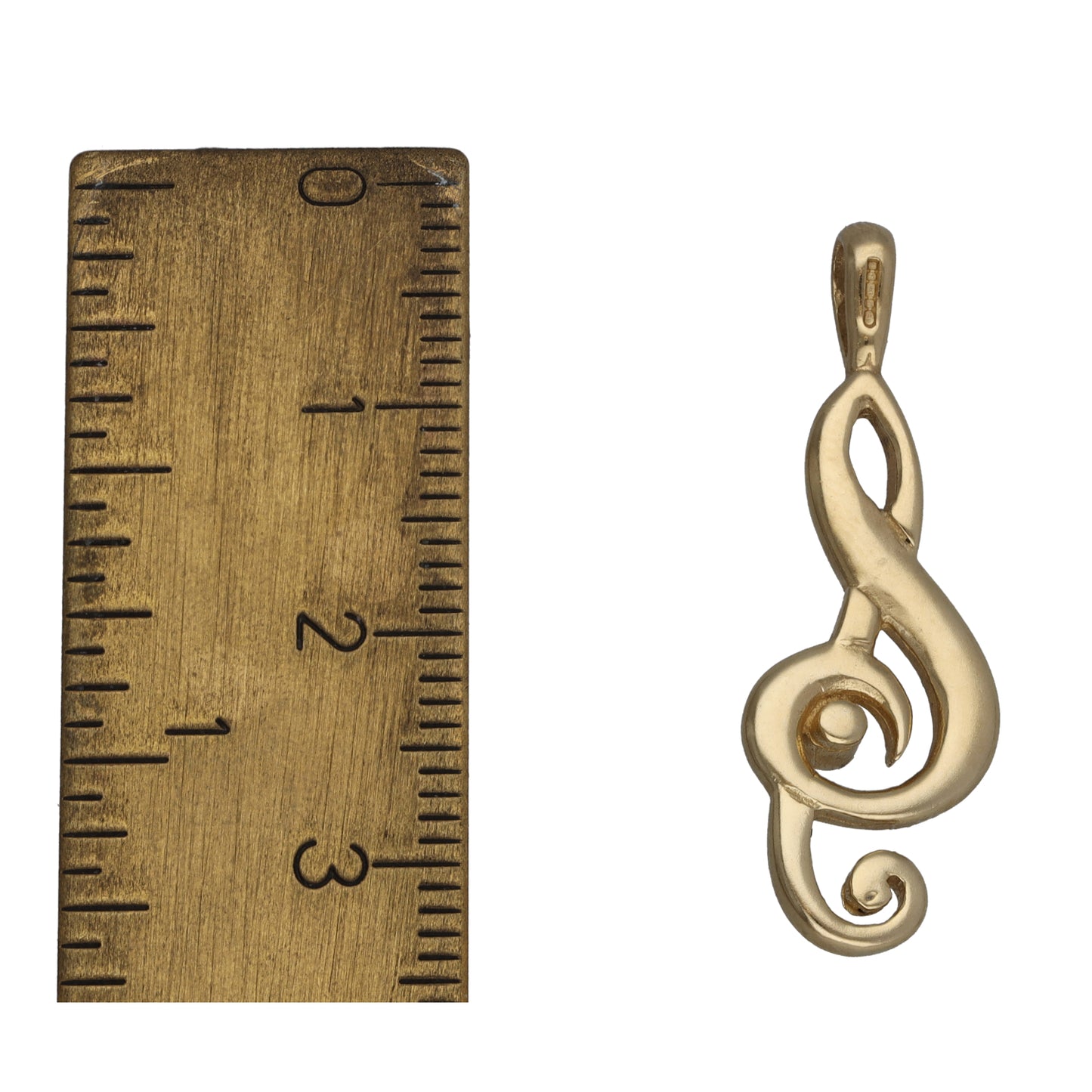 9ct Gold 0.03ct Diamond Treble Clef Pendant