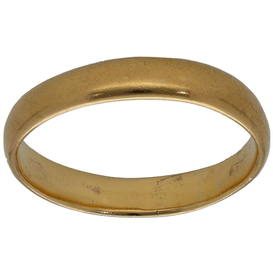 22ct Gold Plain Wedding Ring Size N