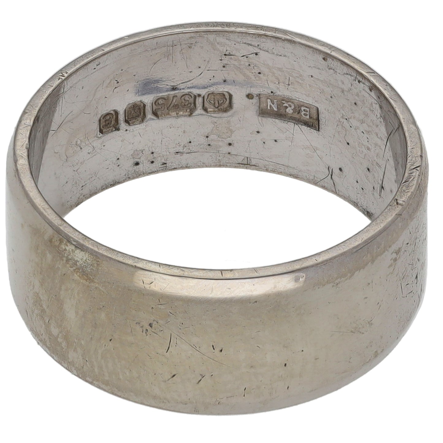 9ct White Gold Plain Wedding Ring Size K
