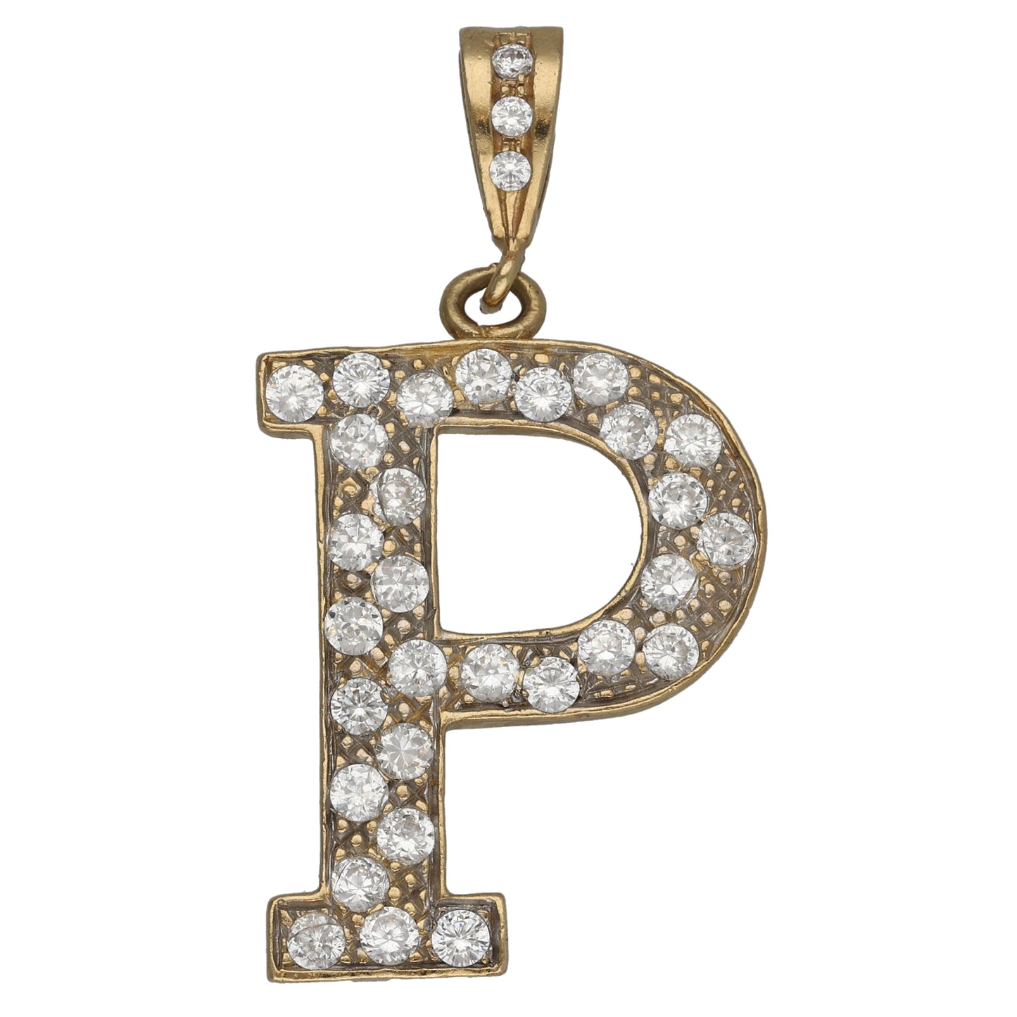9ct Gold Cubic Zirconia Initial 'P' Pendant