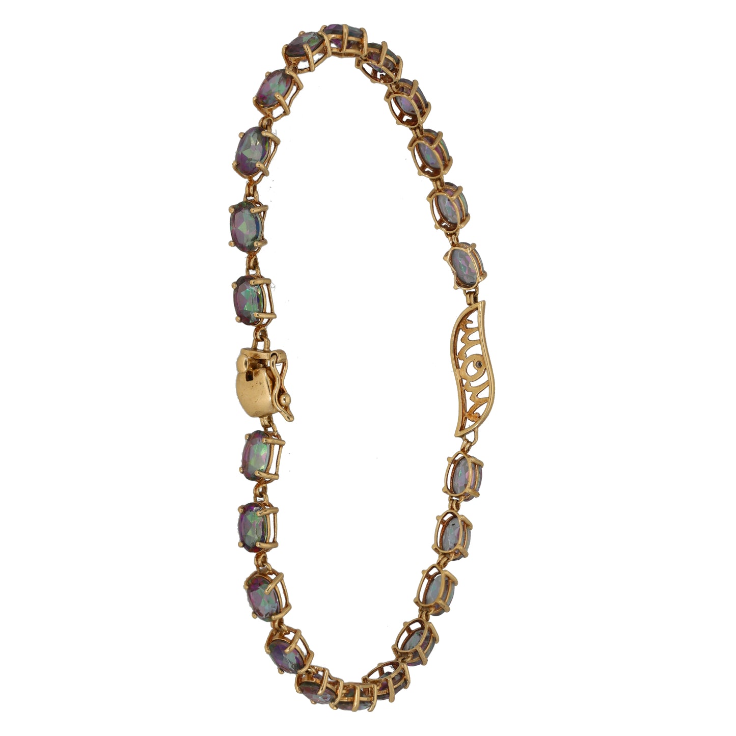 9ct Gold Coated Topaz & 0.005ct Diamond Mum Bracelet