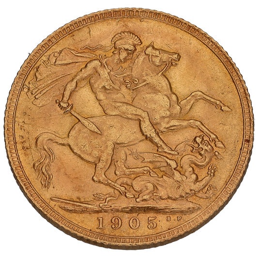 22ct Gold King Edward VII Full Sovereign Coin 1905