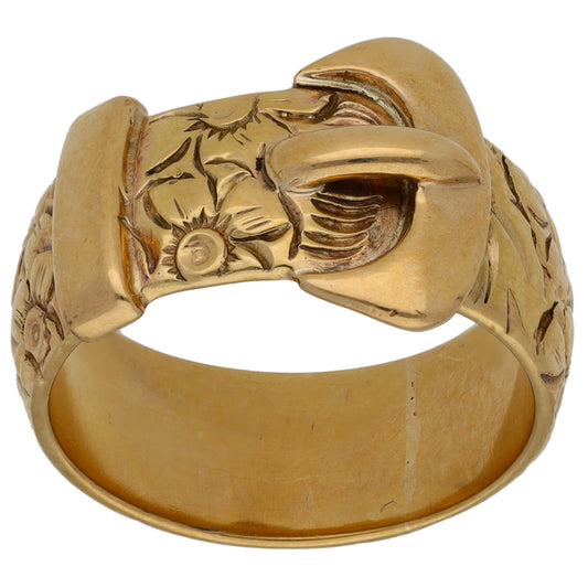 9ct Gold Buckle Ring Size Q