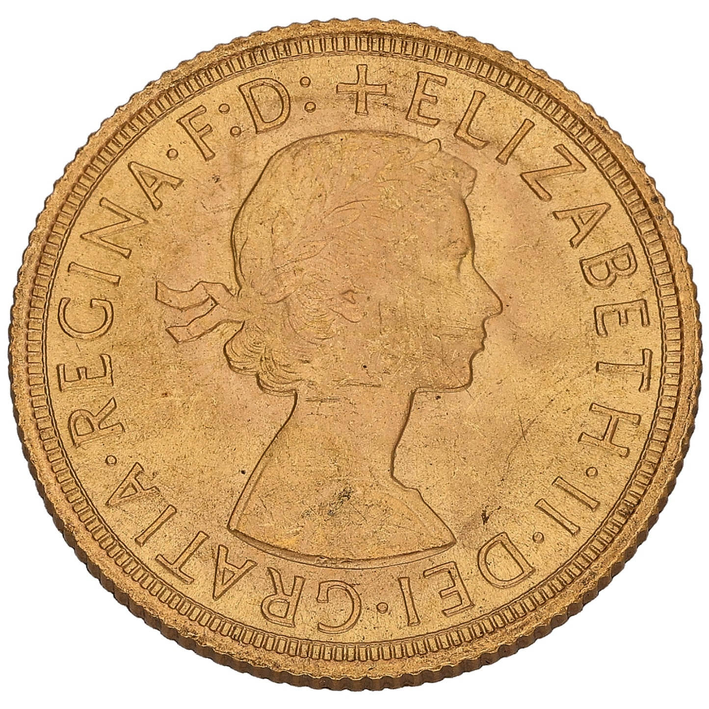 22ct Gold Queen Elizabeth II Full Sovereign Coin 1958
