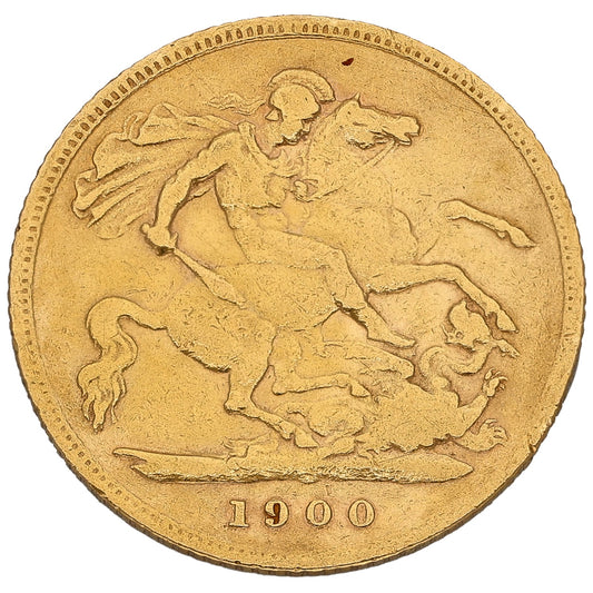 22ct Gold Queen Victoria Half Sovereign Coin 1900