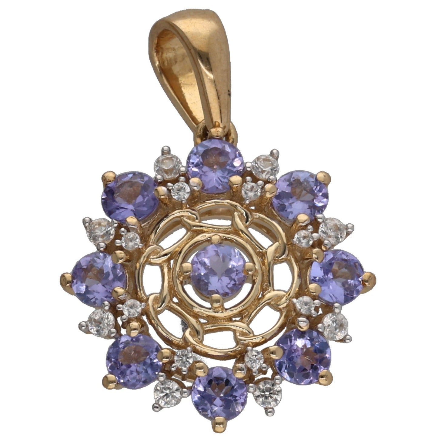 9ct Gold Tanzanite & Imitation Dress/Cocktail Pendant