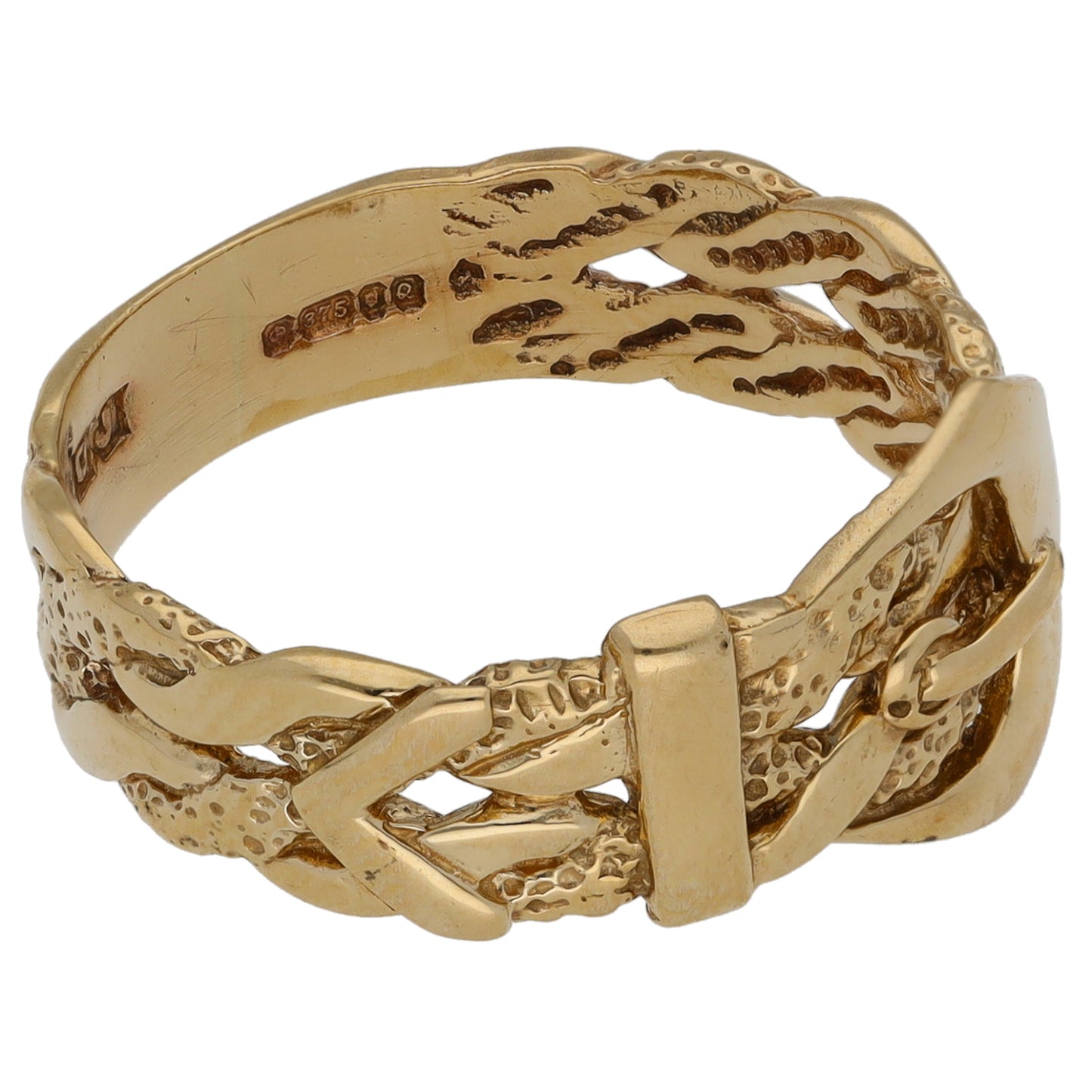 9ct Gold Buckle Ring Size Q