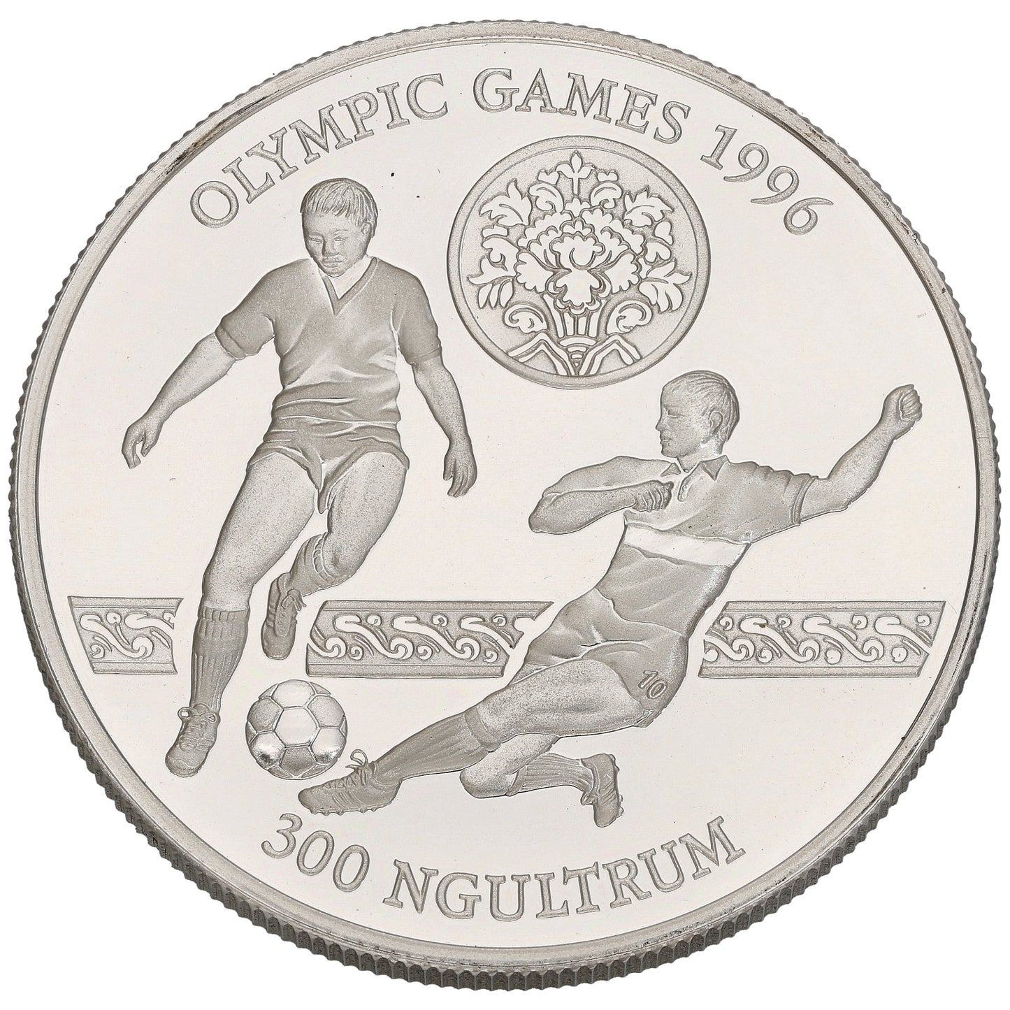 Sterling Silver Kingdom of Bhutan Olympic Games 300 Ngultrum Coin 1996