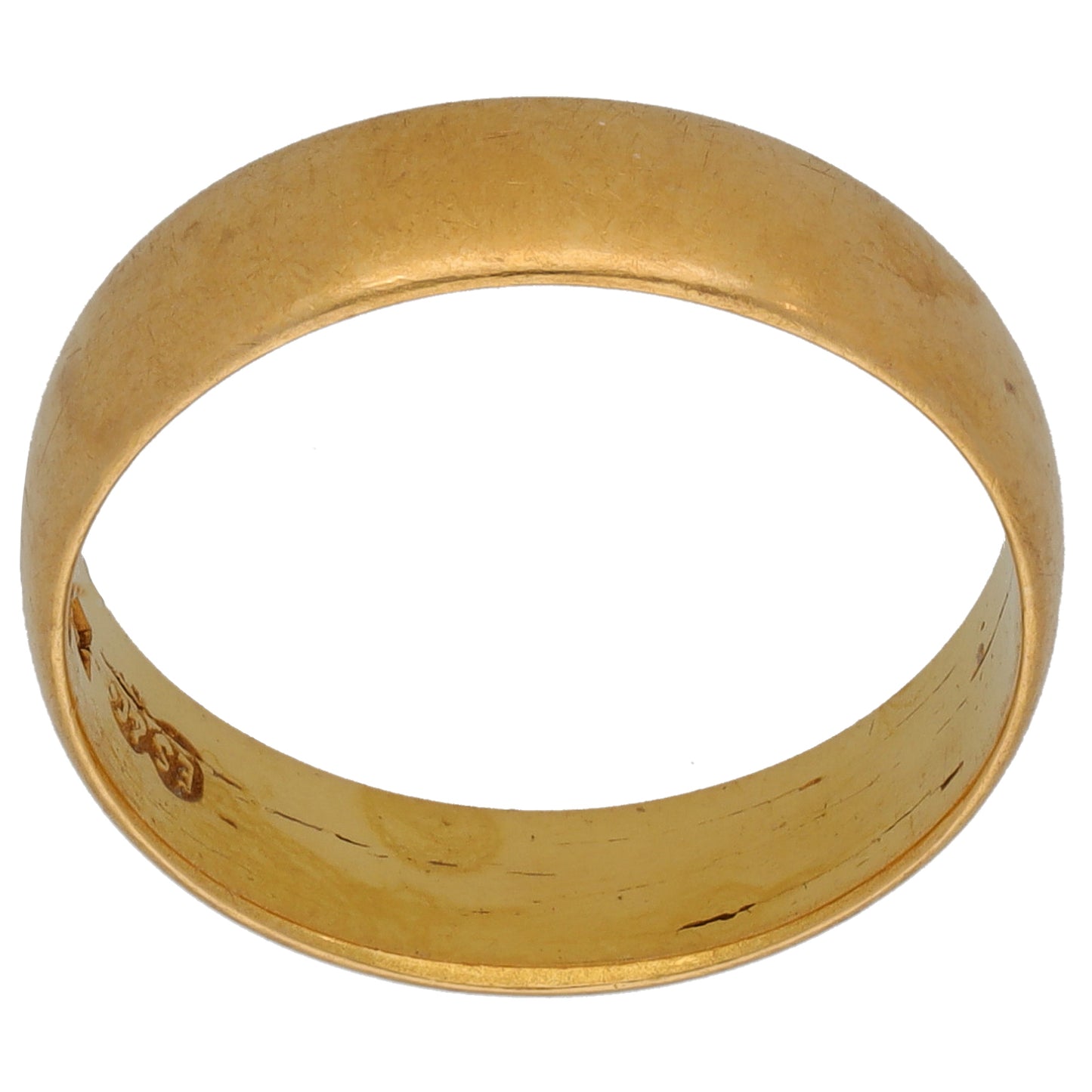 22ct Gold Plain Wedding Ring Size P