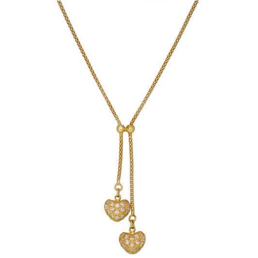 14ct Gold Cubic Zirconia Fancy Necklace 18"
