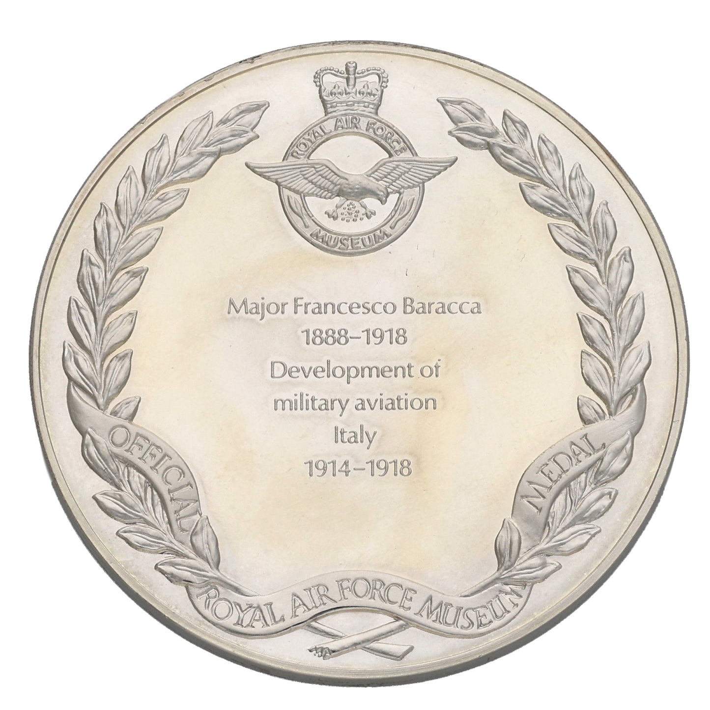 Silver Royal Airforce Museum Development Of Military Aviation Italy Medal