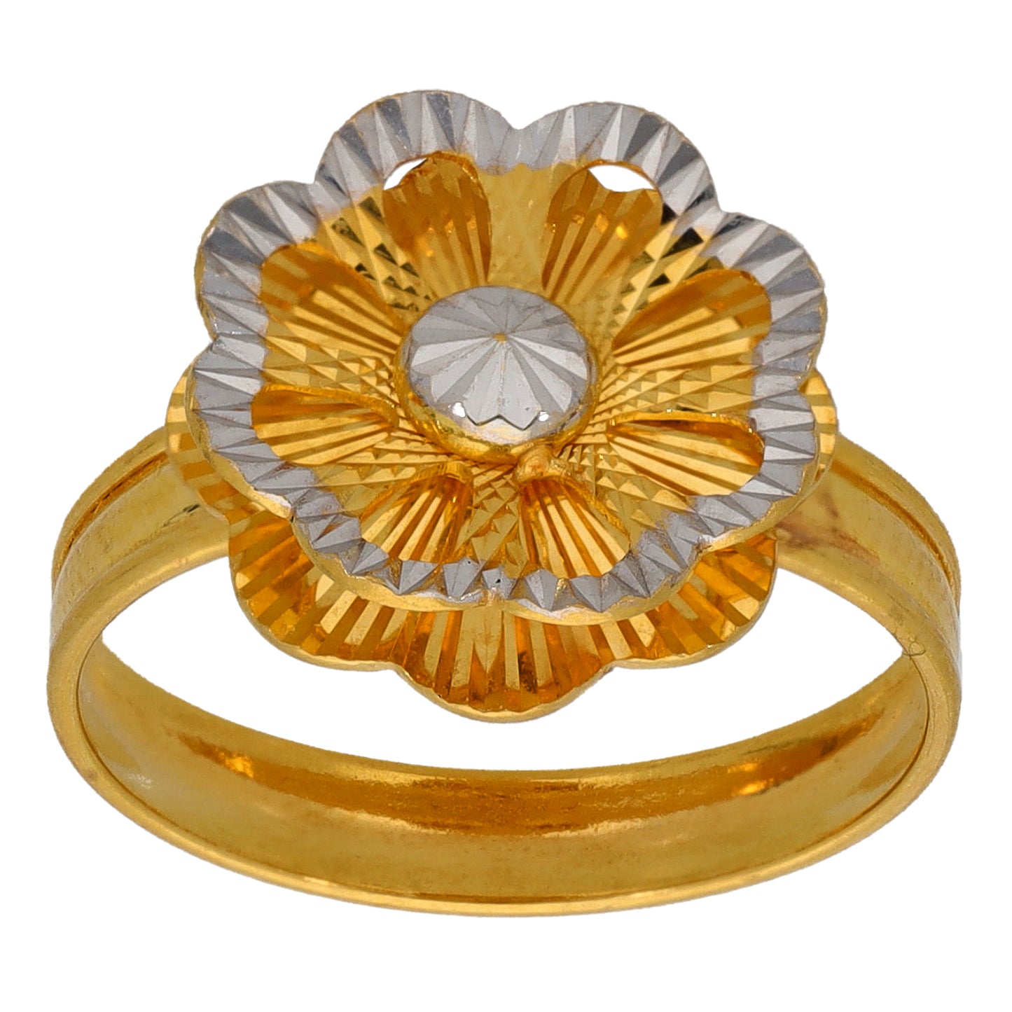 22ct Bicolour Gold Flower Ring Size L