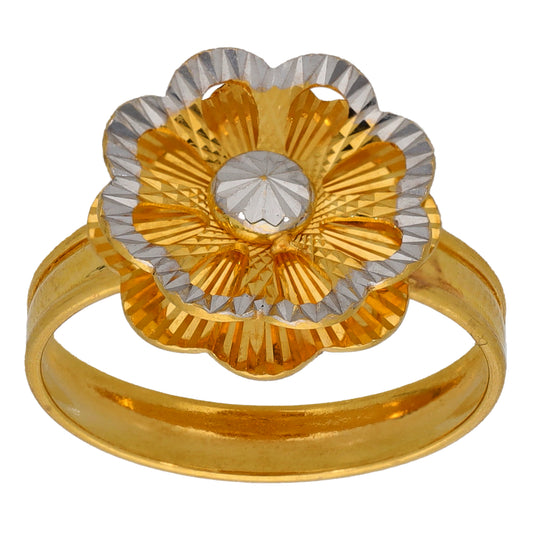 22ct Bicolour Gold Flower Ring Size L