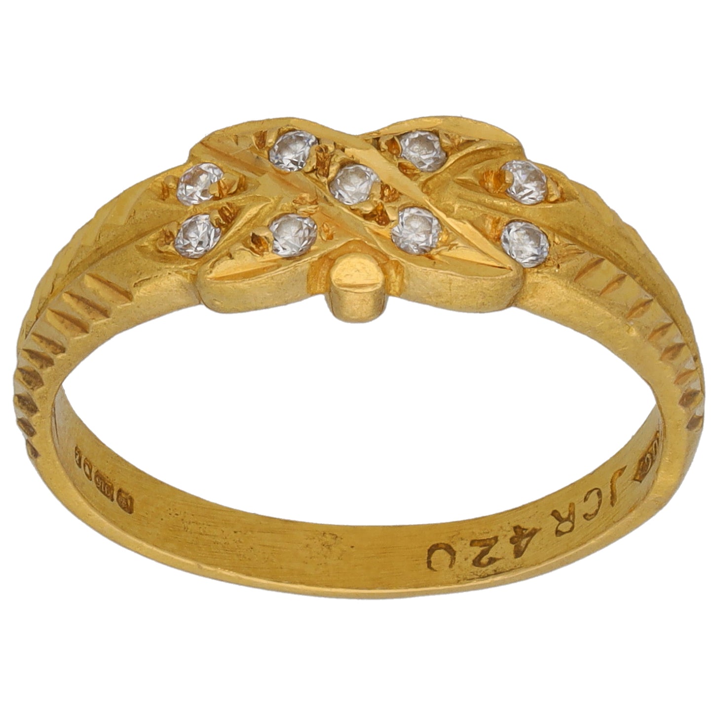 22ct Gold Cubic Zirconia Dress/Cocktail Ring Size O