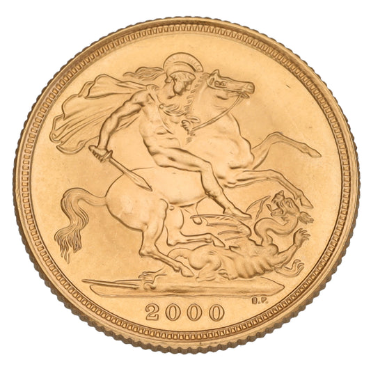 22ct Gold Queen Elizabeth II Full Sovereign Coin 2000