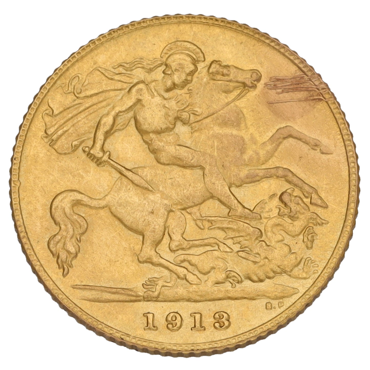22ct Gold King George V Half Sovereign Coin 1913