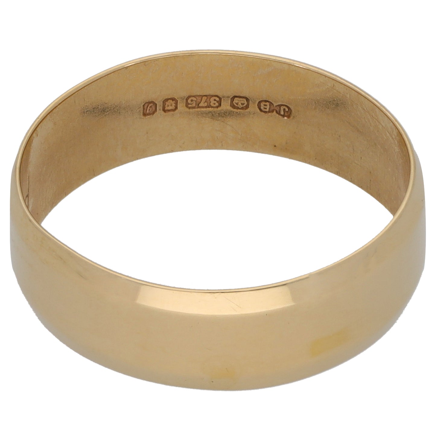 9ct Gold Plain Wedding Ring Size P