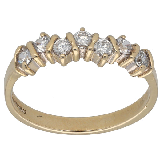 9ct Gold Cubic Zirconia Half Eternity Ring Size Q