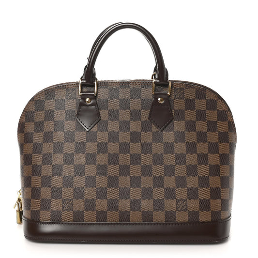 Louis Vuitton Alma Damier Ebene Coated Canvas Bag - Brown