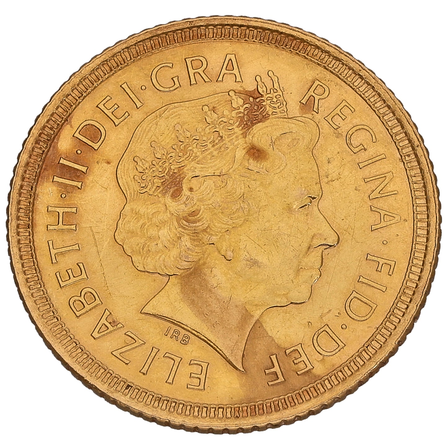 22ct Gold Queen Elizabeth II Half Sovereign Coin 2001