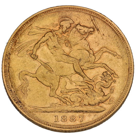 22ct Gold Queen Victoria Full Sovereign Coin 1887