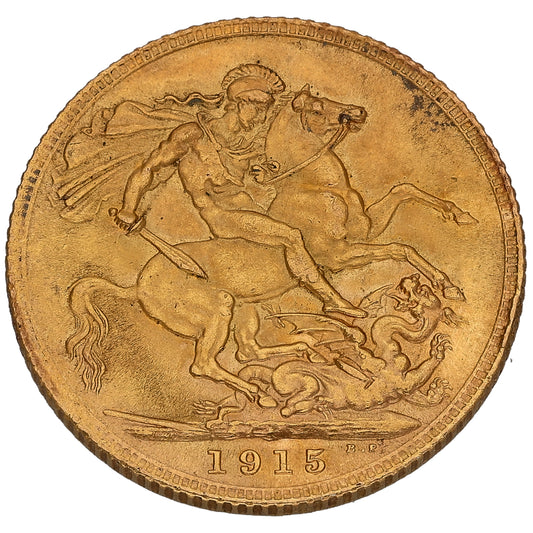 22ct Gold King George V Full Sovereign Coin 1915