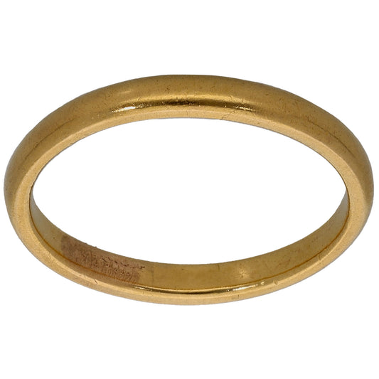22ct Gold Plain Wedding Ring Size M