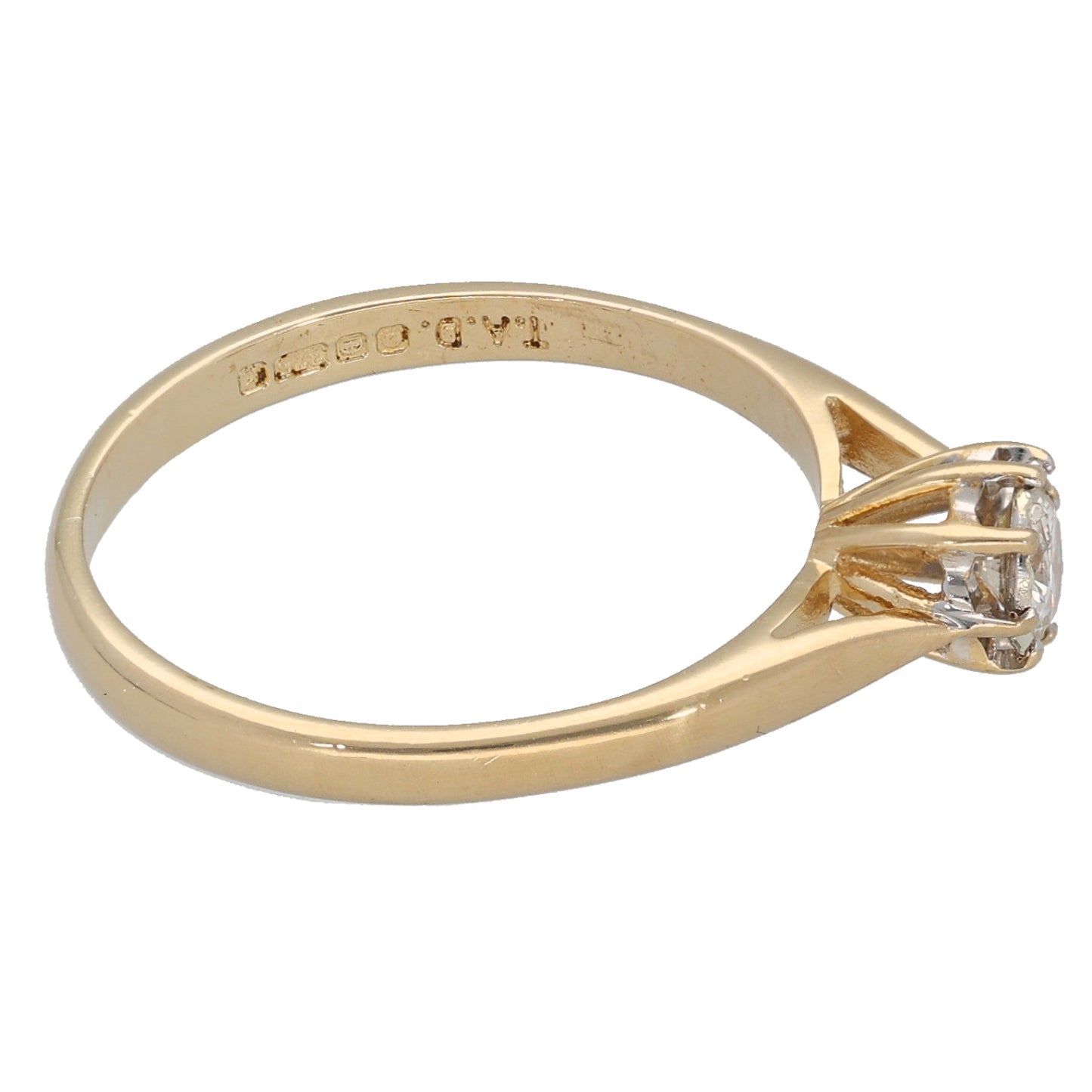 9ct Gold 0.20ct Diamond Solitaire Ring Size M